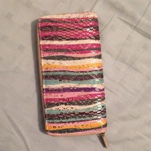 Maurices multi-color sequin wallet
